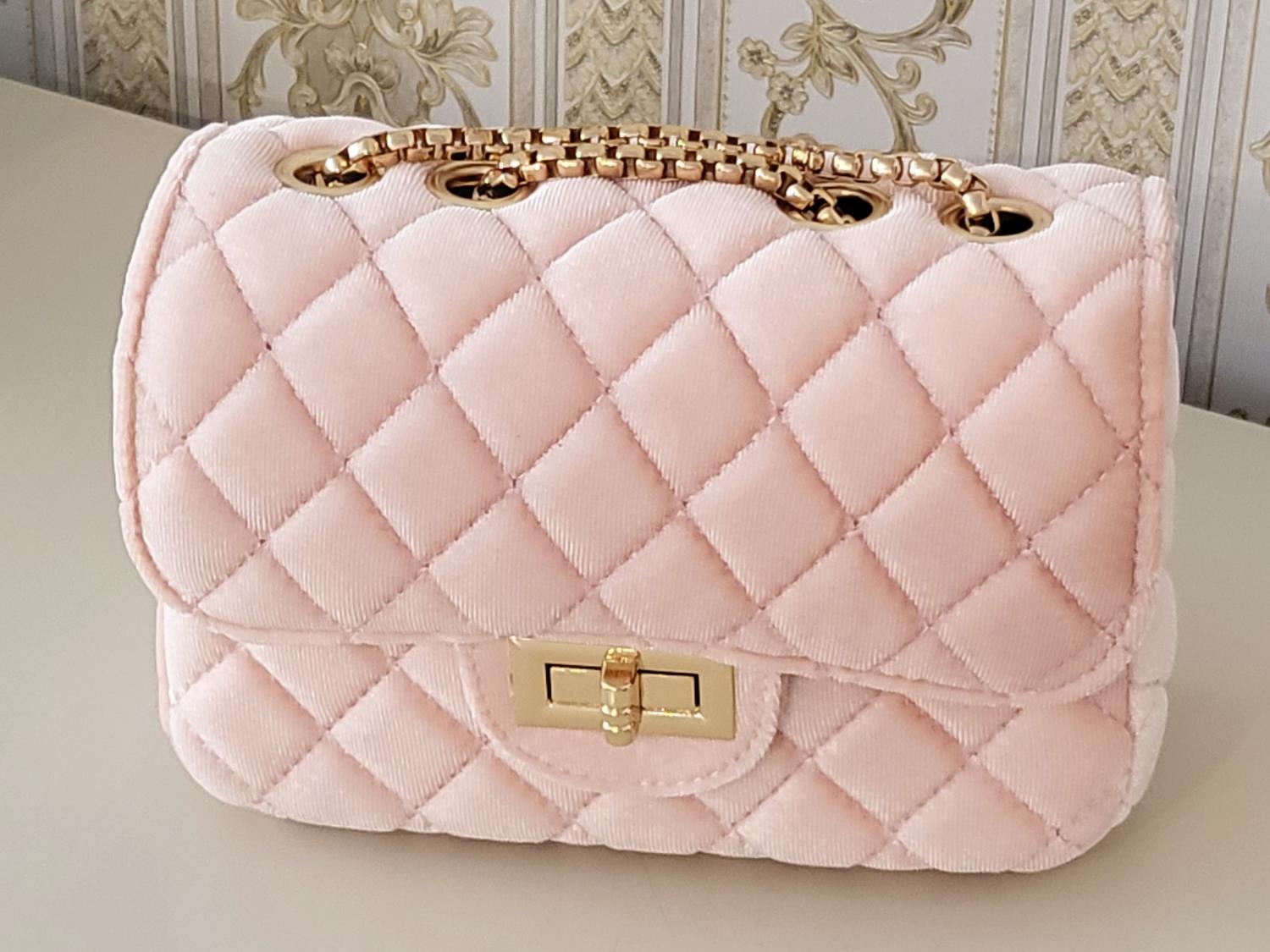 Veske Velvet Icy Pink Medium - Prinsessefin